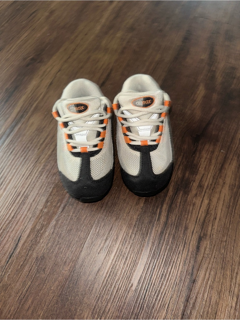 Kids Sneakers in White, Black & Orange